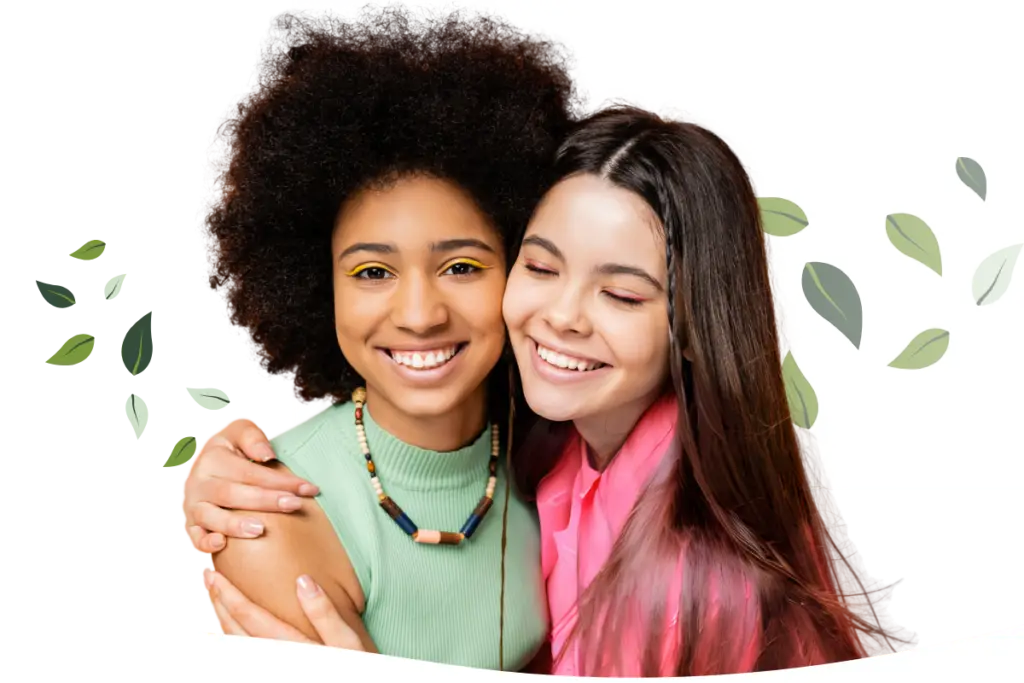 teen girls smiling with straight teeth from invisalign in oakton virginia