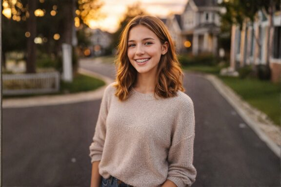 teenage girl with braces in Oakton VA