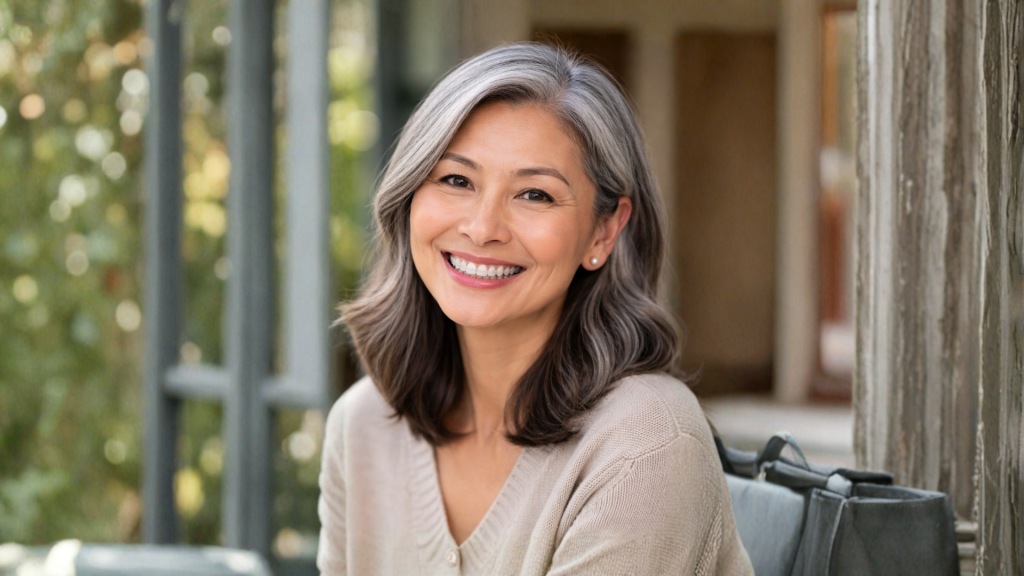 Older adult patient wearing clear aligners in Oaton and Vienna, VA